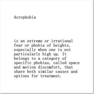 Acrophobia definition title Posters and Art